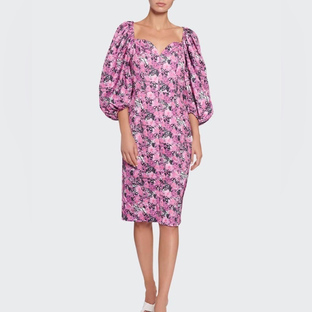 NWT ROTATE BIRGER CHRISTENSEN
Irina Blouson-Sleeve Floral Dress (6)